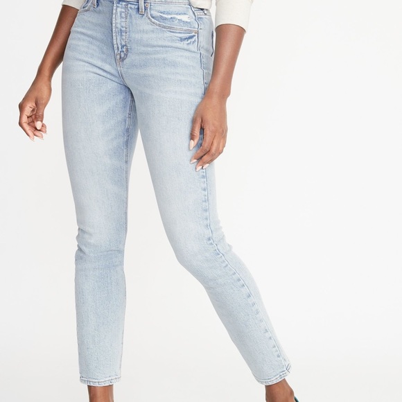 Old Navy Light Wash Power Straight Jeans Size 12 - Picture 2 of 8